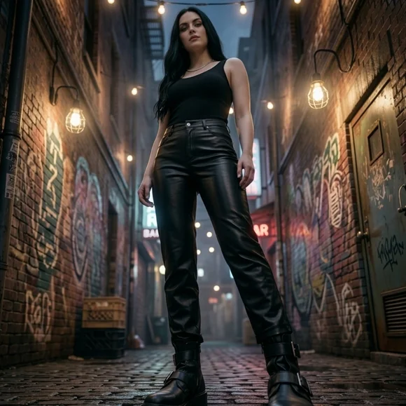 Hunter & Brown Black Faux Leather Pants - Size Medium - NWOT - Picture 1 of 15